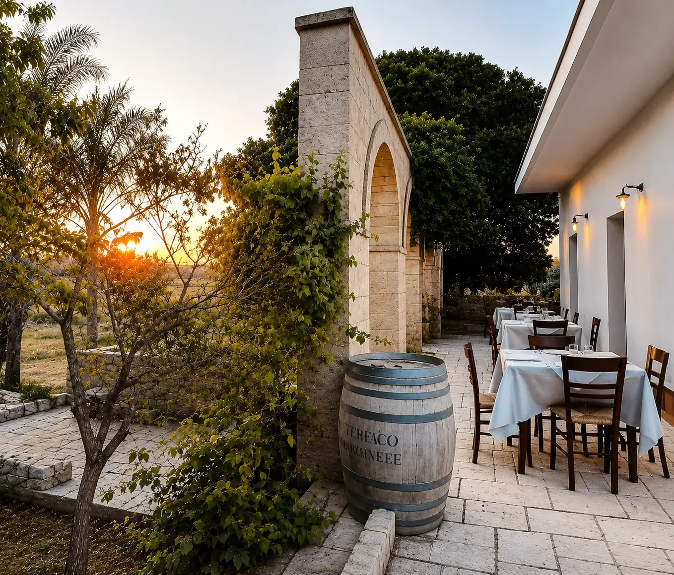 Cena al tramonto presso l'Agriturismo AROMI
